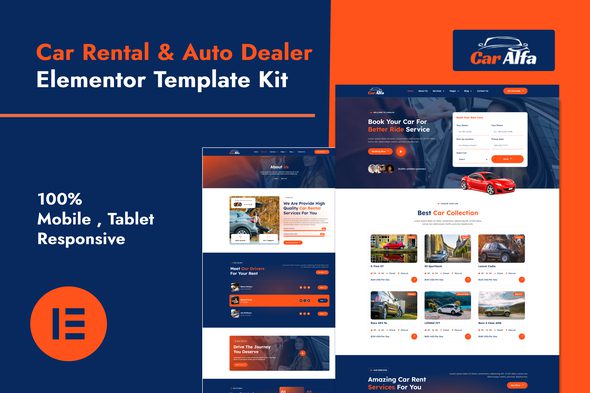 CarAlfa – Car Rental and Dealer Elementor Pro Template Kit